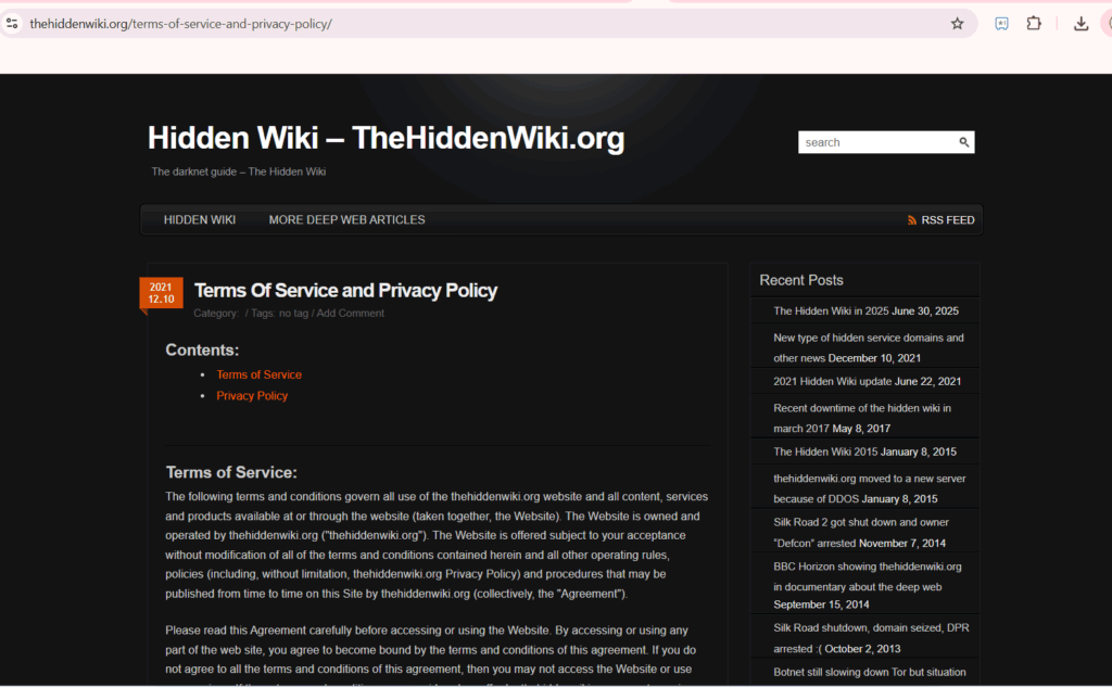 Hidden wiki